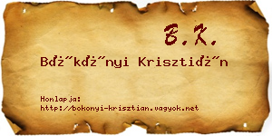 Bökönyi Krisztián névjegykártya